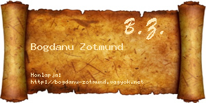 Bogdanu Zotmund névjegykártya